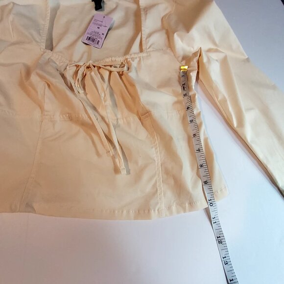 Wild Fable Womens Light Pink Long Sleeve Crop Top With Drawstring Detail Size M - Picture 10 of 11